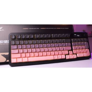 Aula S99 Pro Gaming Keyboard, Cute Creamy Keyboard with Number Pad Smart Screen, Tri-Mode Bluetooth/2.4G/USB-C Computer Keyboards, Media Knob Custom RGB Backlit Feel for MAC Xbox PC Gamer - (Gradient Black Pink)
