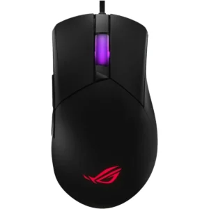Asus Rog Gladius III Core Wired Gaming Mouse – Right-Handed Ergonomic, 72g, 12K DPI, ROG Paracord, Push-Fit Switch Sockets/Hot-Swappable Switches, Gear Link Web-Based Configuration, PC/Mac Support