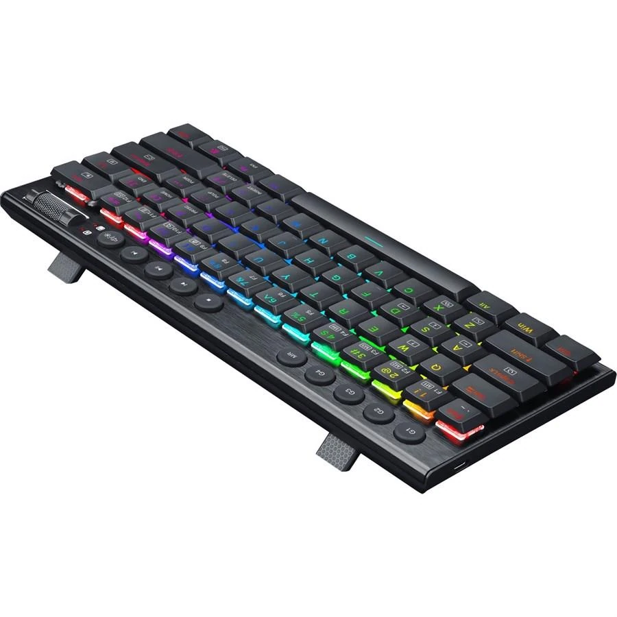 Redragon K632 Horus Mini Pro Wireless RGB Mechanical Gaming Keyboard, 5.0 BT/2.4 GHz/Wired Three Modes 60% Ultra-Thin Low Profile BT Keyboard w/Dedicated Media Control & Linear Red Switches, Black - Image 2