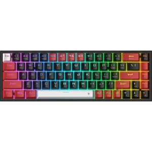 Redragon Castor Pro K631 65% 3-Mode Wireless RGB Gaming Keyboard, 68 Keys Hot-Swappable Compact Mechanical Keyboard w/Hot-Swap Free-Mod PCB Socket, Linear Red Switches
