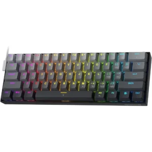 Redragon K617 Fizz Rapid Trigger Gaming Keyboard, 60% 61 Keys Wired Mechanical Keyboard w/Hyper-Fast Actuation, Dedicated Magnetic Switch, Actuation Point Adjustable, 8K Hz Polling Rate, Misty Grey