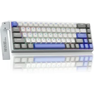 Aula WIN68 HE Max - Hall Effect Gaming Keyboard with WingChun Magnetic Switch, Adjustable Actuation Fast Trigger Mode, 8KHz Polling Rate, RGB Backlit Wired Mechanical Gaming Keyboard 60 Percent Compact Design, White Blue