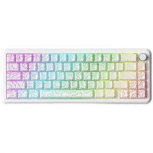 Sama Xinmeng Beat65 Rapid Trigger RGB Gaming Keyboard, Adjustable Actuation Hall Effect Magnetic Switch 65% Wired Mechanical Keyboard, 8K Hz Polling Rate - Moon White Contour 3.0
