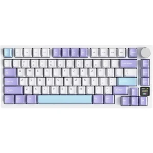 Attack Shark X820 Ultra Wireless Mechanical Keyboard with TFT Smart Display & Knob, 75% Hot Swappable Gaming Keyboard, BT/2.4G/Wired, RGB South Facing LED, PBT Keycaps (Lavender Purple)