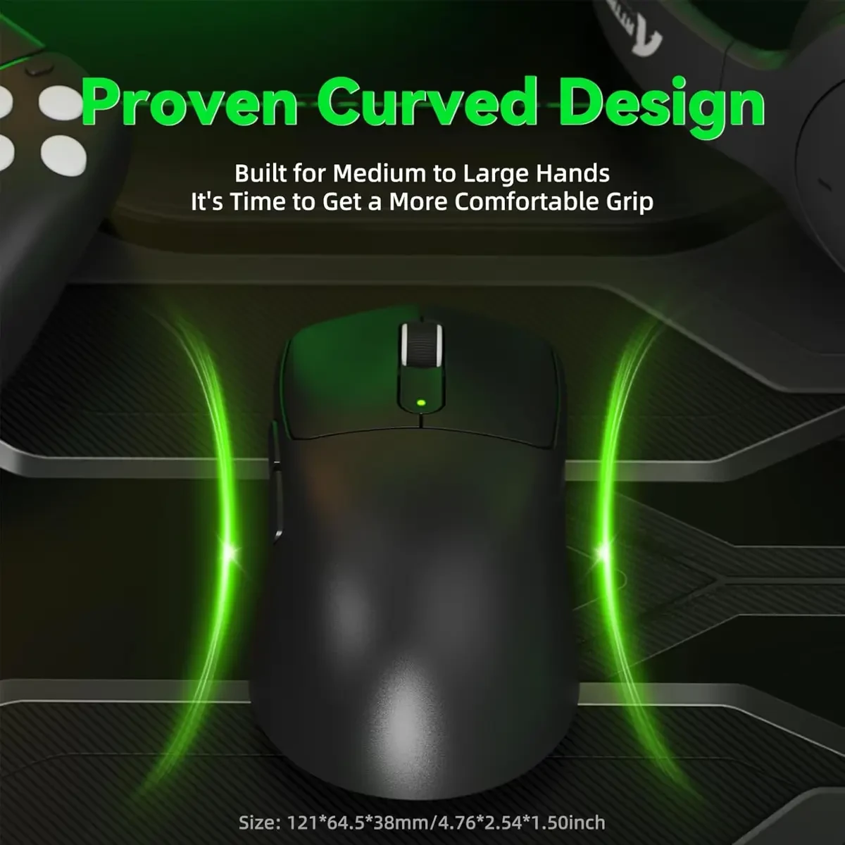 Attack Shark V5 Wireless Gaming Mouse with 42000 DPI, PAW3950 MAX Sensor, 55g Ultra-Lightweight, Nordic 52840 MCU, Wired/BT/2.4GHz Wirelss Programmable Mouse for PC/Mac (Black) - Image 4