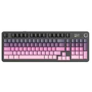 Attack Shark X98 Pro Wireless Mechanical Keyboard, Tri-Mode BT5.0/2.4G/USB-C Custom Keyboard with Smart Display & Knob, 102 Keys Hot Swappable, Web Driver RGB Gaming Keyboard for PC/Mac/PS4/Xbox (Gradient Pink)