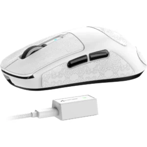 Attack Shark R6 Wireless Gaming Mouse, Tri-Mode Connection, 39 Grams Superlight, PAW3950 42K DPI Sensor, 8K Polling Rate, MCU Nodic 52840, 7 Programmable Buttons, for PC/Mac/Linux/PS - White