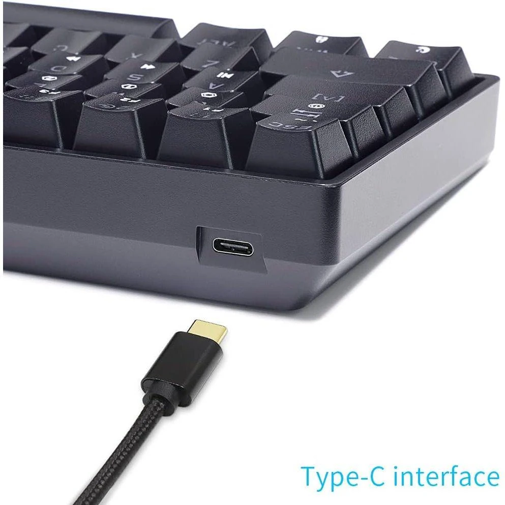 Skyloong GK61 SK61 60% Wireless Mechanical Gaming Keyboard, Bluetooth/2.4GHz/USB-C, Mini Compact 61 Keys RGB Illuminated LED Backlit Programmable, for PC/Mac Gamer - Black - Image 5