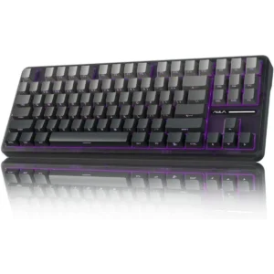 Aula F87 Pro Wireless Mechanical Keyboard, Tri-Mode BT5.0/2.4GHz/USB-C Gasket Hot Swappable Custom Keyboard, Side Printed PBT Keycaps, 75% TKL RGB Backlit Gaming Keyboard - Pre-Lubed Space Crystal Switches (Gradient Gray)
