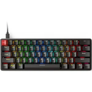 Glorious GMMK 60% Percent Compact Custom Gaming Keyboard - USB C Wired Mechanical Keyboard, RGB Hot Swappable Switches & Keycaps, Metal Top Plate - Black (Box Open)