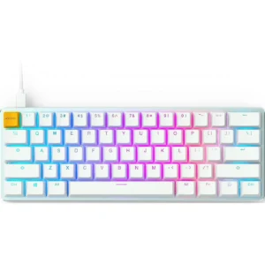 Glorious GMMK 60% Percent Compact Custom Gaming Keyboard - USB C Wired Mechanical Keyboard, RGB Hot Swappable Switches & Keycaps, Metal Top Plate - White (Box Open)