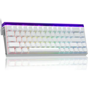 Aula Hero 68 HE 60% Gaming Keyboard Wired, Hall Effect Magnetic Switch Keyboard with Adjustable Actuation, Rapid Trigger Mode, 8K Hz Polling Rate, 0.125ms Latency, Side Printed PBT Keycaps, RGB Backlit, White