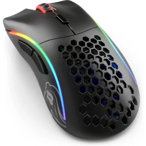 Glorious Model D- (Minus) Wireless Gaming Mouse - 67g Superlight Honeycomb Design, RGB, Ergonomic, Lag Free 2.4GHz Wireless, Up to 71 Hours Battery - Matte Black (Box Open)
