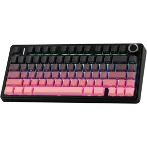 Aula F75 Mechanical Keyboard Gaming, 2.4 GHz/Type-C/BT5.0 Wireless Gaming Keyboard 75 Percent, Side Engraved, Gasket Structure, Hot-Swap Wireless Keyboard RGB (Black Pink Gradient)
