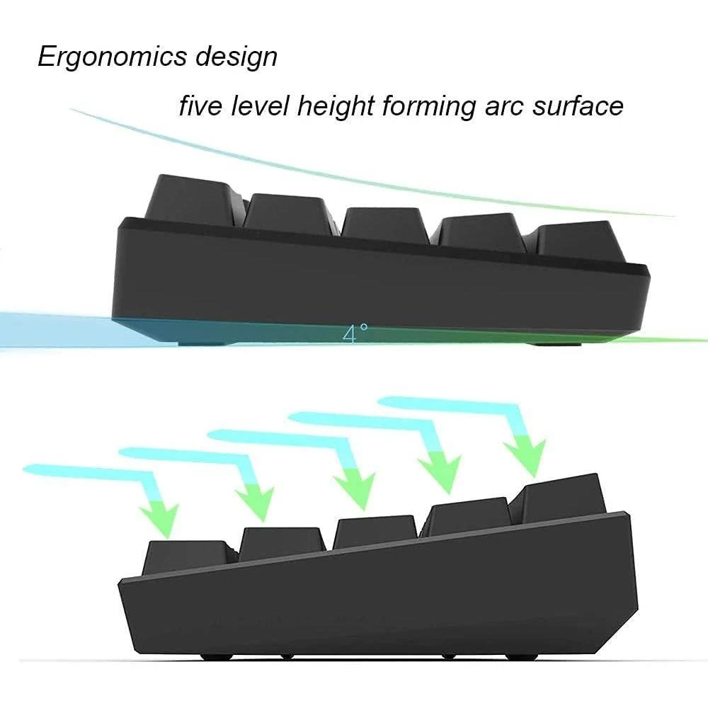 Skyloong GK61 SK61 60% Wireless Mechanical Gaming Keyboard, Bluetooth/2.4GHz/USB-C, Mini Compact 61 Keys RGB Illuminated LED Backlit Programmable, for PC/Mac Gamer - Coral Sea - Image 3