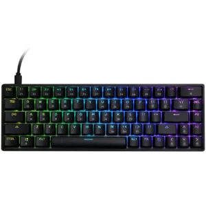 Skyloong GK68 SK68 68-Key Wireless Mechanical Gaming Keyboard, Bluetooth/2.4GHz/USB-C, Mini Compact RGB Illuminated LED Backlit Programmable, for PC/Mac Gamer - Black