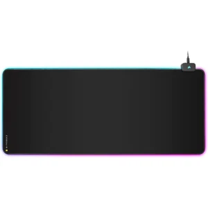Corsair MM700 RGB Extended Cloth Gaming Mouse Pad: 36.6" x 15.8", 360° RGB Lighting, Two USB Port Hub, Thick Rubber - Black