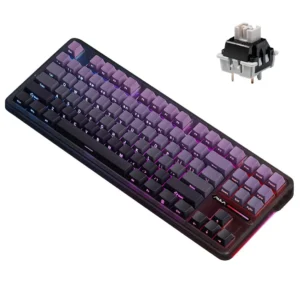 Aula F87 Pro Wireless Mechanical Keyboard, 75% TKL Custom Hot Swappable Gaming Keyboards with PBT Keycaps, Pre-LubedSwitches, RGB Backlit Creamy Keyboard, 2.4GHz/USB-C/BT5.0 (Gradient Purple)
