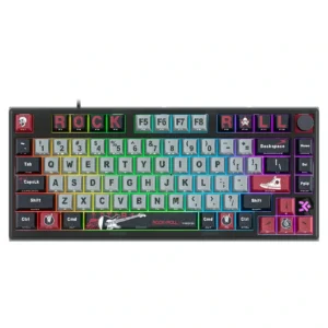 Skyloong GK75 HE 75% Gaming Keyboard USB Wired Magnetic Switch Mechanical Keyboard with Cherry Profile Double-Shot PBT Keycaps, South-Facing RGB Backlit and Knob, Skyloong Phantom Crystal White Switches (Rock)