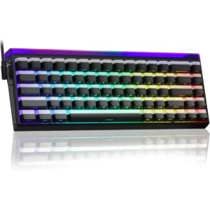 Aula Hero 68 HE 60% Gaming Keyboard Wired, Hall Effect Magnetic Switch Keyboard with Adjustable Actuation, Rapid Trigger Mode, 8K Hz Polling Rate, 0.125ms Latency, Side Printed PBT Keycaps, RGB Backlit, Black Lighthouse