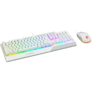 MSI Vigor GK30 Combo White, 6-Zone RGB GK30 Gaming Keyboard & GM11 Gaming Mouse, Water Repellent & Splash-Proof, 5000 DPI