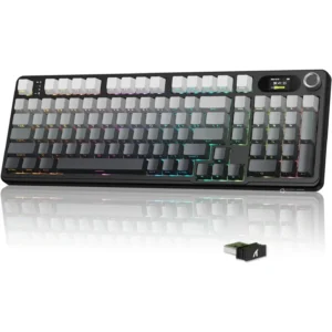 Attack Shark X98 Pro Wireless Mechanical Keyboard, Tri-Mode BT5.0/2.4G/USB-C Custom Keyboard with Smart Display & Knob, 102 Keys Hot Swappable, Web Driver RGB Gaming Keyboard for PC/Mac/PS4/Xbox (Gradient Black)