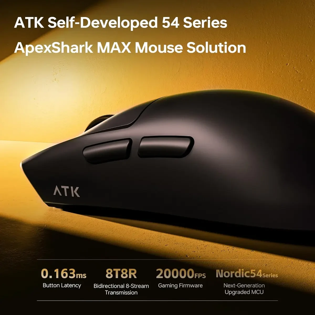 ATK Blazing Sky X1 V2 Wireless Gaming Mouse, 55g Lightweight, PAW3395Ultra Sensor, Nordic 54L15 MCU, Mechanical Switches, New Nano 8K Dongle, Dual-Mode 2.4G/Wired (Ultra Max 2.0, Black) - Image 8