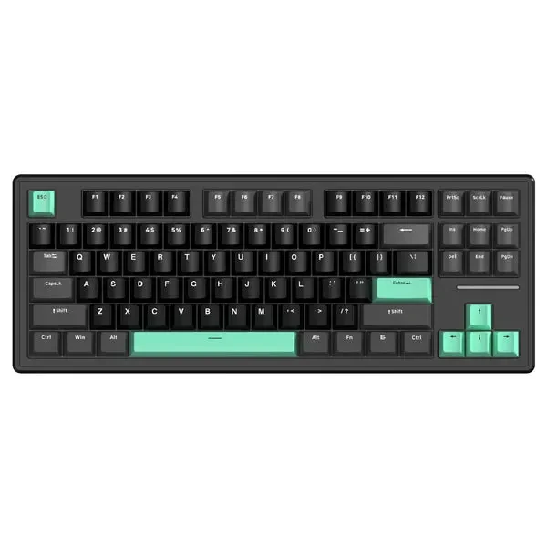 Attack Shark M87 75% Wireless Mechanical Gaming Keyboard, Three-Mode BT5.0 & 2.4G & Wired, 27 RGB Backlit, PBT Keycap (Black Green)