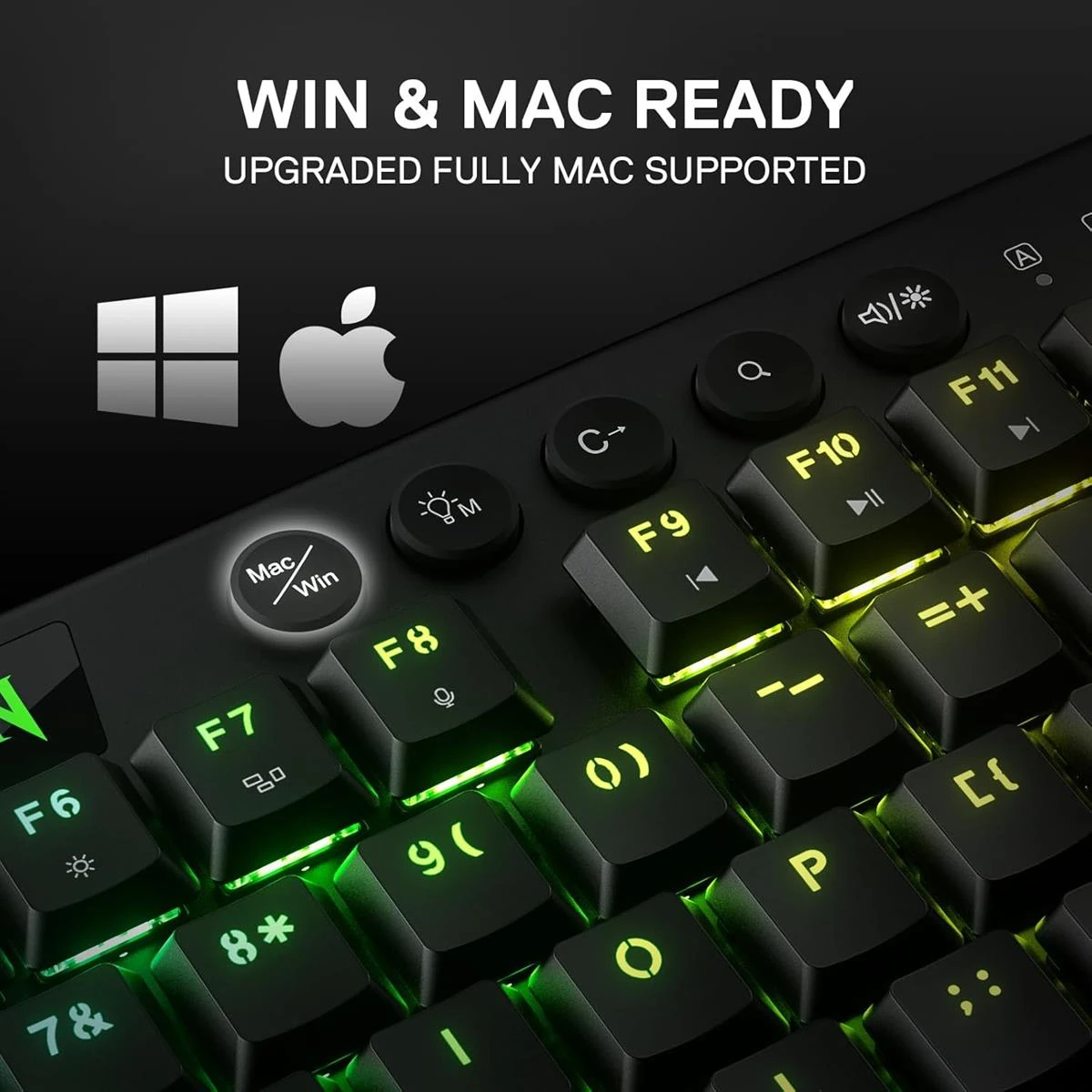 Redragon K621 Horus Pro TKL Wireless RGB Mechanical Gaming Keyboard, 5.0 BT/2.4 Ghz/Wired Three Modes 80% Ultra-Thin Low Profile BT Keyboard w/Dedicated Media Control & Linear Red Switches, Black - Image 6