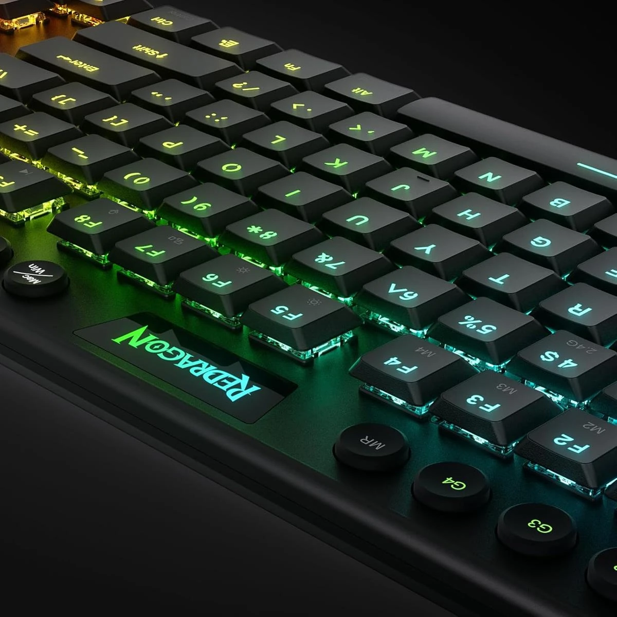 Redragon K621 Horus Pro TKL Wireless RGB Mechanical Gaming Keyboard, 5.0 BT/2.4 Ghz/Wired Three Modes 80% Ultra-Thin Low Profile BT Keyboard w/Dedicated Media Control & Linear Red Switches, Black - Image 7