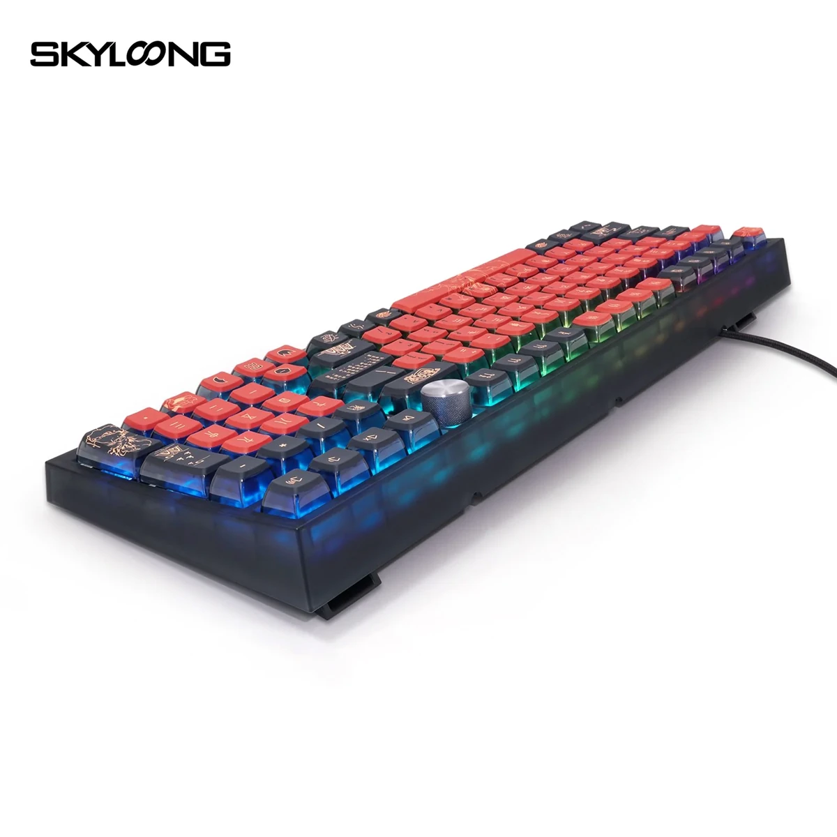 Skyloong GK980 98-Key Wireless RGB Backlit Mechanical Gaming Keyboard, Bluetooth/2.4GHz/USB-C, Knob Mechanical Keyboard for Win/Mac OS - Jiuwei - Image 2