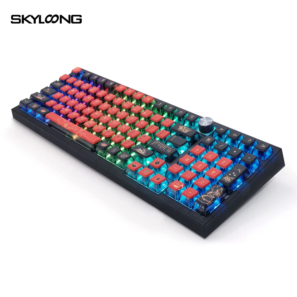 Skyloong GK980 98-Key Wireless RGB Backlit Mechanical Gaming Keyboard, Bluetooth/2.4GHz/USB-C, Knob Mechanical Keyboard for Win/Mac OS - Jiuwei - Image 3