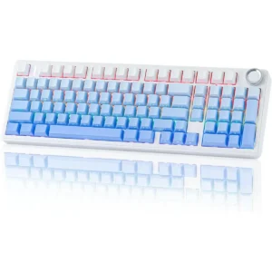 Aula F99 PRO Wireless Gaming Keyboard with 8000mAh Battery, Hot-Swappable Creamy Keyboard, 2.4GHz/Type-C/BT5.0, NKRO, RGB Backlit for Win/Mac/Gaming (Blue Gradient)