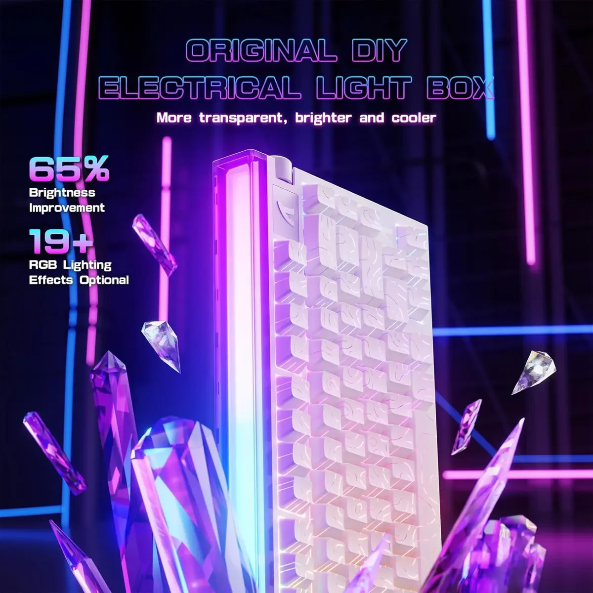 Attack Shark R85 HE Rapid Trigger Keyboard Magnetic Switch with Custom Lightbox, 75% Wired Mechanical Keyboard, 8KHz Polling Rate, 0.005mm RT Accuracy, Support RT/Snap Tap/DKS/MT/TGL (White Contour) - Image 3