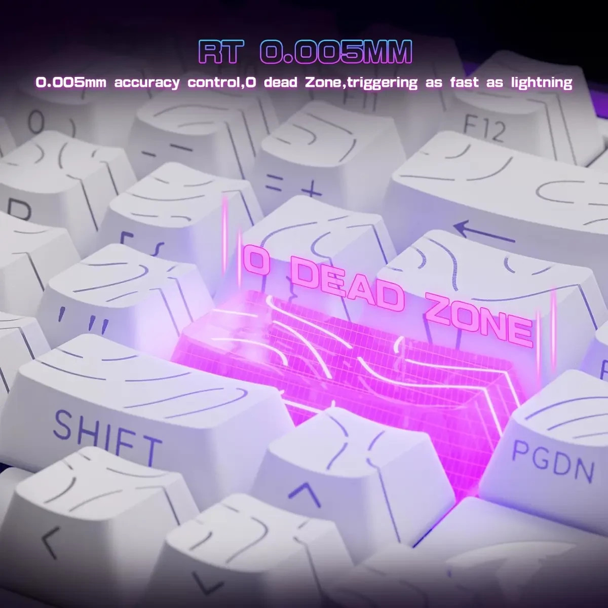 Attack Shark R85 HE Rapid Trigger Keyboard Magnetic Switch with Custom Lightbox, 75% Wired Mechanical Keyboard, 8KHz Polling Rate, 0.005mm RT Accuracy, Support RT/Snap Tap/DKS/MT/TGL (White Contour) - Image 6