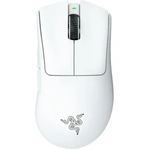 Razer DeathAdder V3 Pro Wireless Gaming Mouse: 64g Lightweight Ergonomic, 30K DPI Optical Sensor, Gen-3 Optical Switches, 8 Programmable Controls, Up to 90 Hr Battery - White (Without Box)