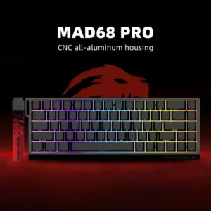 FGG MadLions MAD68 HE PRO RGB 60% Wired Magnetic Switch Aluminum CNC Housing Gaming Keyboard with Adjustable Actuation, 8K Hz Polling Rate, Rapid Trigger Mode, Hall Effect Switches, for PC/Mac, Black