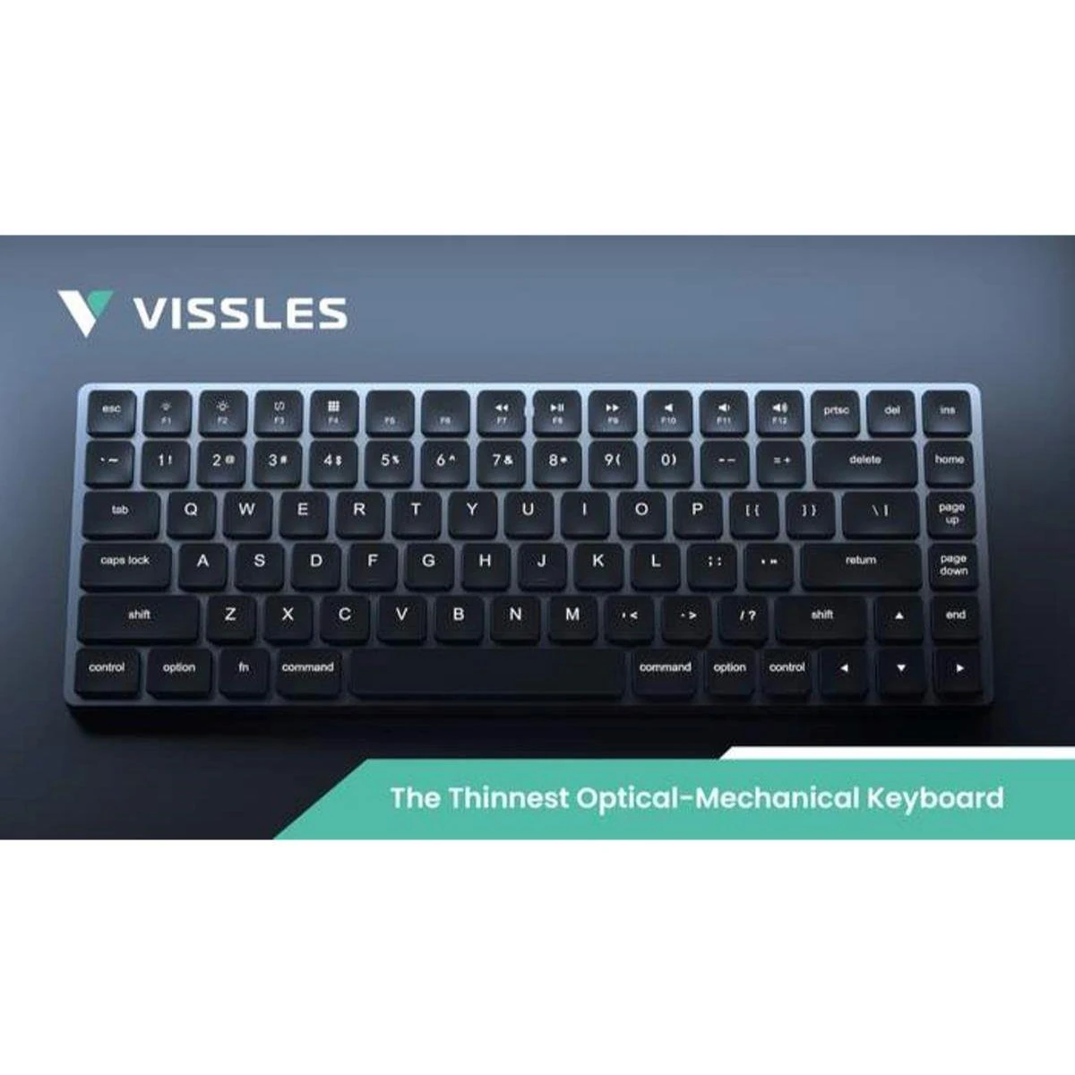 Vissles LP85 Ultra-Thin 75% Wireless Optical-Mechanical Keyboard - Black - Image 3