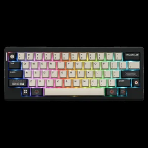 Epomaker Hack59 QMK/VIA HHKB-like Layout Gasket-Mounted Hot-Swap Wired/2.4GHz/Bluetooth 5.0 Wireless Mechanical Gaming Keyboard (Black, Wisteria Linear Switch)