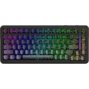 Attack Shark X82 Pro HE Wireless Rapid Trigger RGB Mechanical Gaming Keyboard with Adjustable Actuation, 2.4G/Wired/BT, 8K Polling Rate, Hall Effect Magnetic Switch, 5000mAh Battery for FPS (Black Contour)