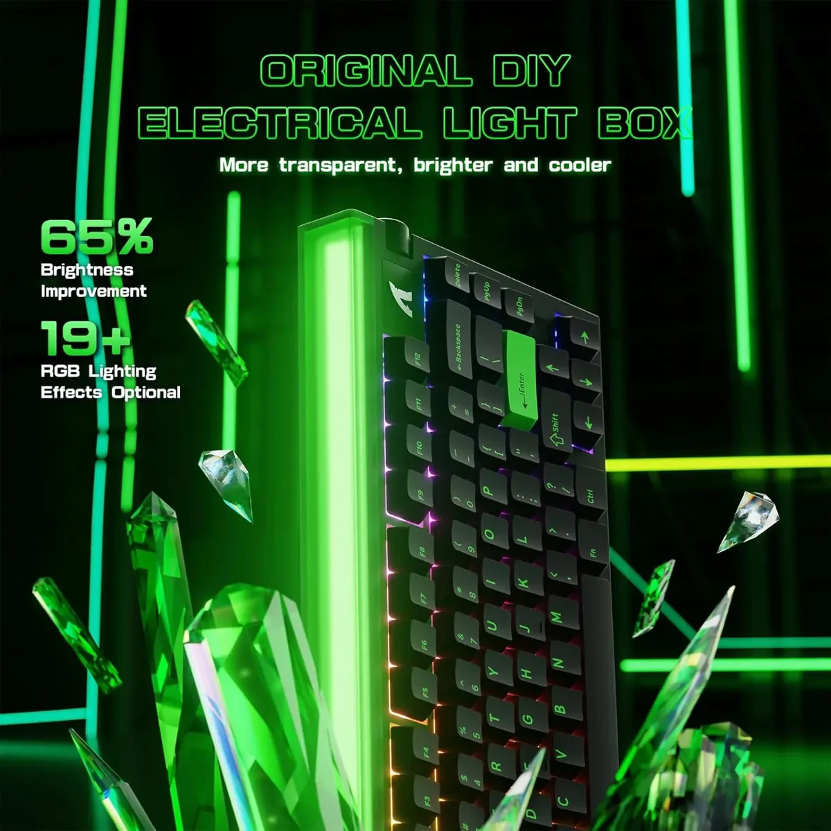 Attack Shark R85 HE Rapid Trigger Keyboard Magnetic Switch with Custom Lightbox, 75% Wired Mechanical Keyboard, 8KHz Polling Rate, 0.005mm RT Accuracy, Support RT/Snap Tap/DKS/MT/TGL (Black) - Image 3