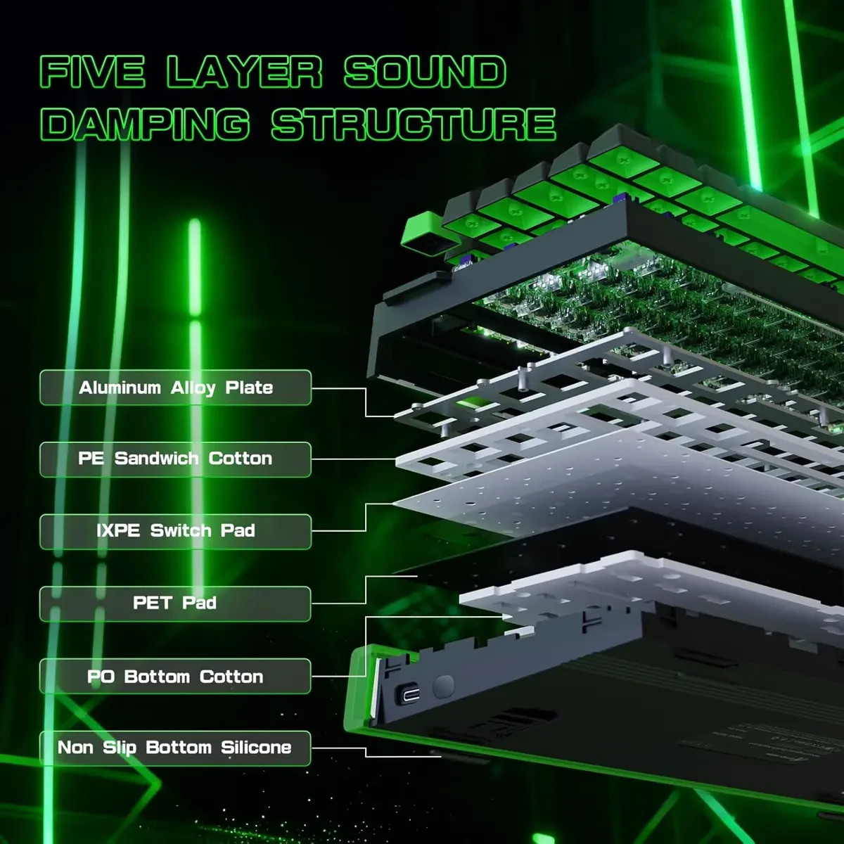 Attack Shark R85 HE Rapid Trigger Keyboard Magnetic Switch with Custom Lightbox, 75% Wired Mechanical Keyboard, 8KHz Polling Rate, 0.005mm RT Accuracy, Support RT/Snap Tap/DKS/MT/TGL (Black) - Image 8