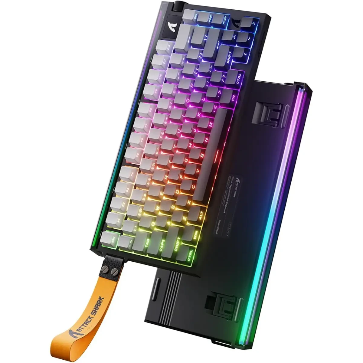 Attack Shark R85 HE Rapid Trigger Keyboard Magnetic Switch with Custom Lightbox, 75% Wired Mechanical Keyboard, 8KHz Polling Rate, 0.005mm RT Accuracy, Support RT/Snap Tap/DKS/MT/TGL (Grey Gradient)