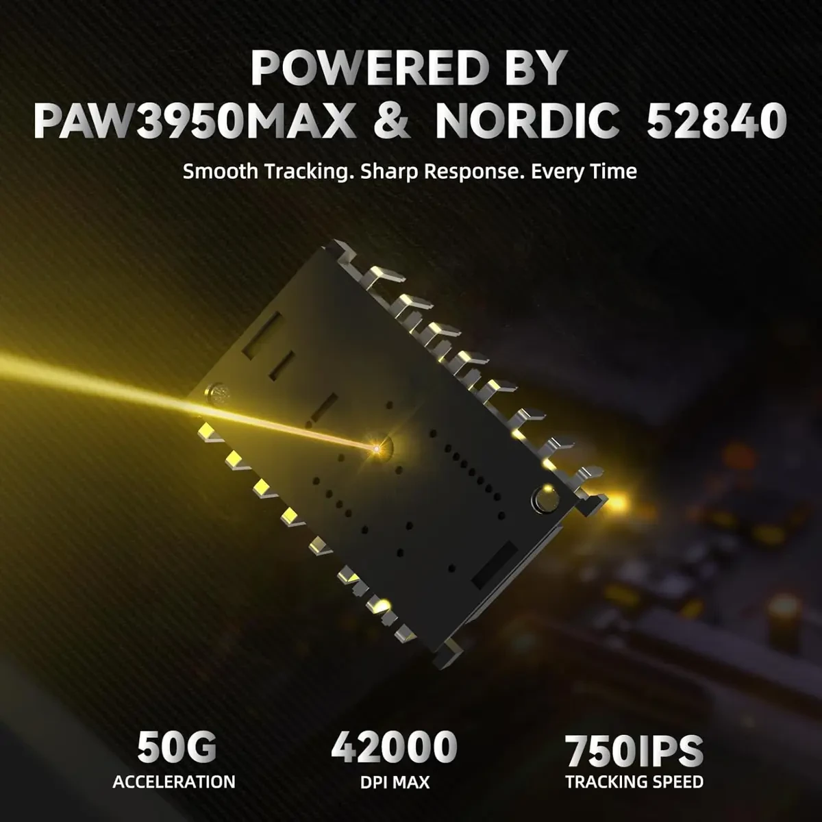 Attack Shark R11 Ultra 8K Carbon Fiber Wireless Gaming Mouse, PAW3950 MAX Sensor, 49g Ultra-Lightweight, Nordic 52840 MCU Chip, 42000 DPI, Wired/BT/2.4GHz Wireless Programmable Mouse for PC/Mac - Weave Black - Image 3