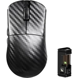 Attack Shark R11 Ultra 8K Carbon Fiber Wireless Gaming Mouse, PAW3950 MAX Sensor, 49g Ultra-Lightweight, Nordic 52840 MCU Chip, 42000 DPI, Wired/BT/2.4GHz Wireless Programmable Mouse for PC/Mac - Weave Black