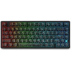 Mchose Jet 75 Rapid Trigger Gaming Keyboard, 75% Hall Effect Magnetic Switch Adjustable Actuation Wired Hyper-Fast Keyboard with RGB Transparent Keycaps 8K Hz Polling Rate for Mac/PC Game, Black Contour