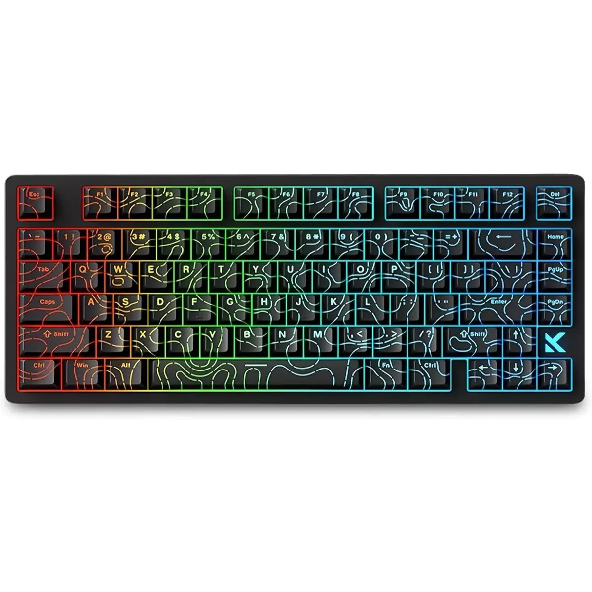 Mchose Jet 75 Rapid Trigger Gaming Keyboard, 75% Hall Effect Magnetic Switch Adjustable Actuation Wired Hyper-Fast Keyboard with RGB Transparent Keycaps 8K Hz Polling Rate for Mac/PC Game, Black Contour