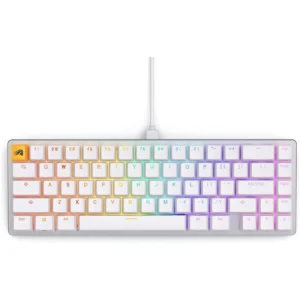 Glorious Gaming GMMK 2 Compact 65% Mechanical Gaming Keyboard - White Custom Layout, Compact Low-Profile, Hotswap w/Cherry Mx Style Switches, Incl. Double Shot Keycaps & Linear Switches (Box Open)