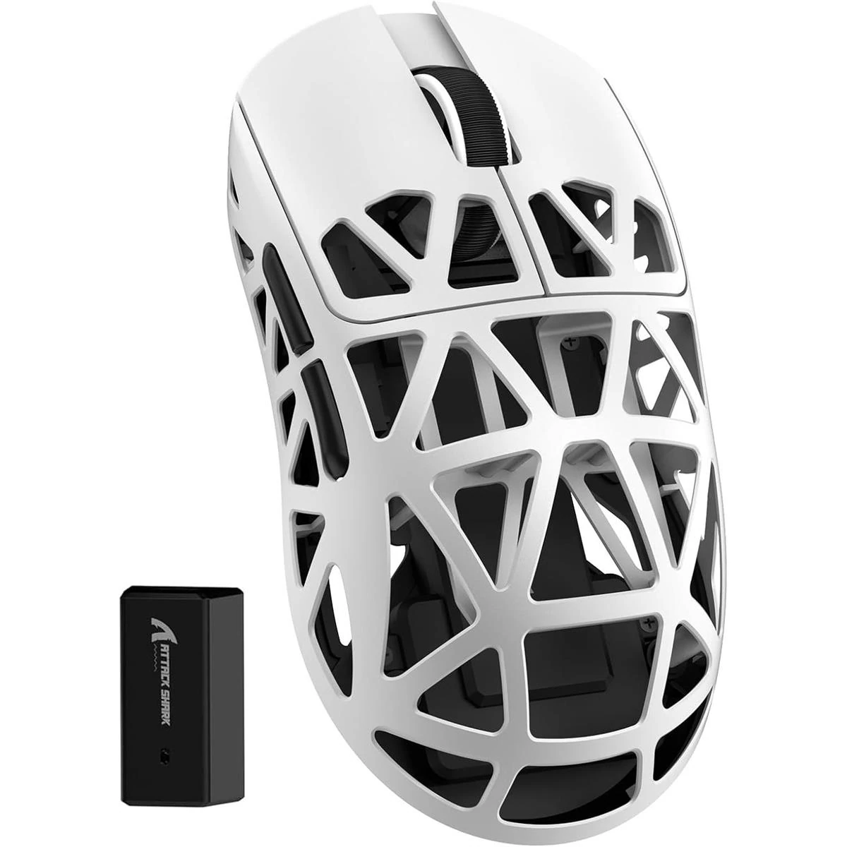 Attack Shark R2 Wireless Gaming Mouse, Superlight Magnesium Alloy, PAW3950 42000 DPI Optical Sensor, 8000Hz Polling Rate, 2.4G/BT/Wired Programmable Mice for Win Mac Gamer (White)