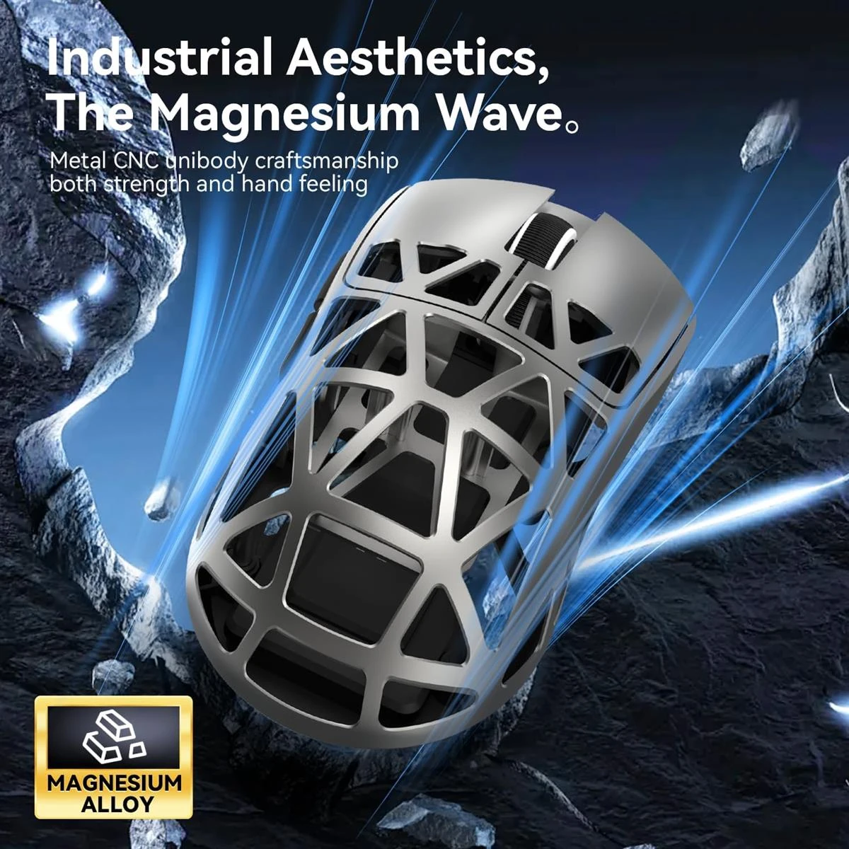 Attack Shark R2 Wireless Gaming Mouse, Superlight Magnesium Alloy, PAW3950 42000 DPI Optical Sensor, 8000Hz Polling Rate, 2.4G/BT/Wired Programmable Mice for Win Mac Gamer (Grey) - Image 8